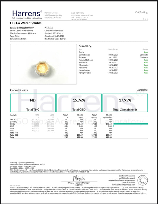 CBDA WATER SOLUBLE